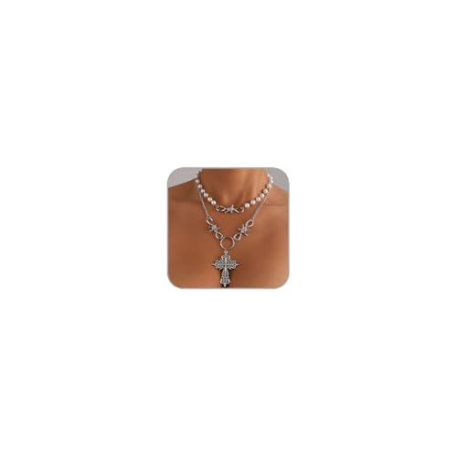 Croix gothique chaîne croisée épaisse avec pendentif punk pour style vintage