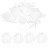 [HOLIDYOYO] 5個 調節可能な花モチーフリング点 蝶デザイン布製耐久性 ダンス用舞台小道具 女性向け魅力アップアクセサリー