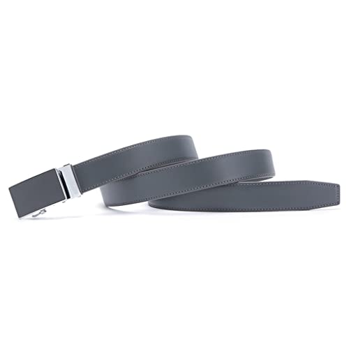 Cinturón de cuero con hebilla automática de trinquete de cuero para hombres para hombres Cinturón de vestir de cuero genuino Cinturones de hebilla deslizante automáticos sin agujeros (Color : A, Size