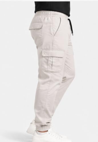 Image of Men's Jogger Cargo Pants | Stretchable Cotton Blend Utility Trousers | Regular Fit Multi Pocket Casual Bottom Wea