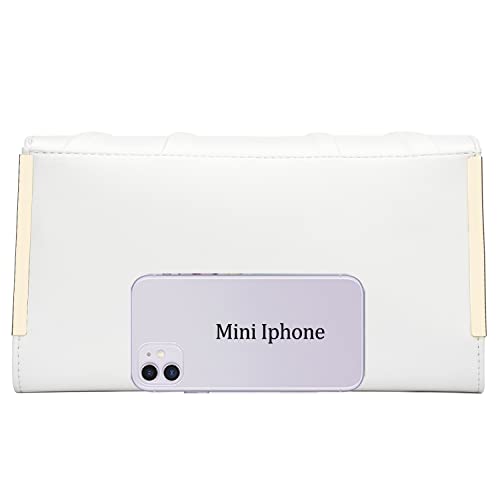 Kkxiu Charming Pleated Satin Clutch Evening Purse And Handbag For Women Leather Crossbody Wedding Party Bridal Bag (Cream White) #TOP6