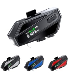 Comunicador Casco Moto, Intercomunicador Casco Moto Bluetooth 5.4 Intercomunicador Motos Homologado, Doble Cancelación de Ruido DSP CVC, IPX5 Impermeable Individual, Con Sistema de Intercomunicación A