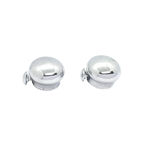 Image of FAPBADRI Simple Curtain End Caps /Finials for a 1 inch Pipe /Rod, Colour - Silver Glossy, 2 Pieces