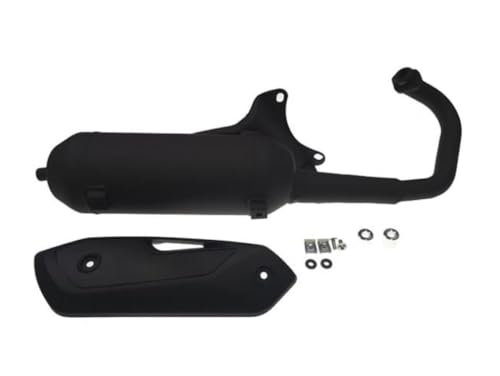 Auspuff Auspuffanlage mit E-Prüfzeichen passend für Piaggio NRG MC2 MC3 Extreme Power, TPH, NTT, passend für Gilera Runner, Derbi Atlantis 50 – Straßenzulassung (gedrosselt) – Hochwertiger Ersatz