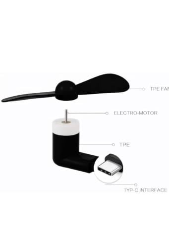 Image of EDNITA Mini Fan Type-C Two Blade Fan High Speed USB Fan, Mini Mobile Cooler, Mini fan Support with All Android & Type-C Smatphones (Multi-colour) (Pack Of 3)