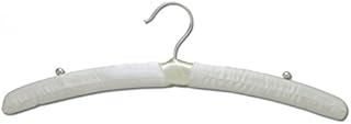NAHANCO 4720425 Ivory-Silver Satin Padded Hangers Without Clips (Pack of 100)