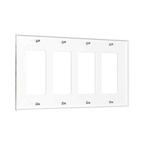 Image of Abstract Orange Rocker Light Switch Cover Decorative Quad Decorator Wall Plate 4 Gang Switch Plate Covers Electrical Faceplate 4.50 x 8.0 Inch