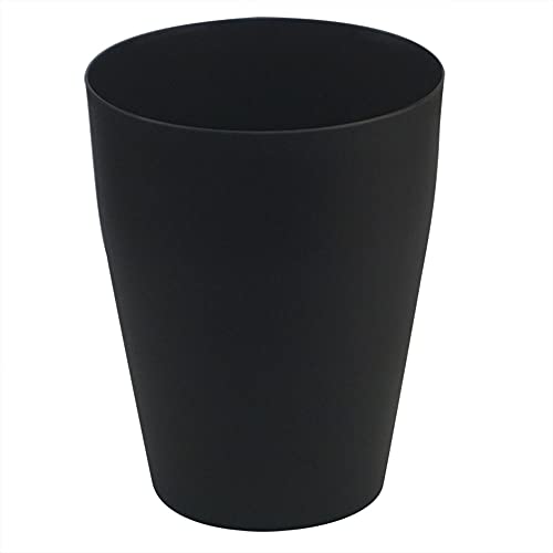 Image of Feisco Small Trash Can,Plastic Round Bathroom Wastebasket Garbage Can for Bathroom Bedroom Kitchen Office (Black, Pack of 1)