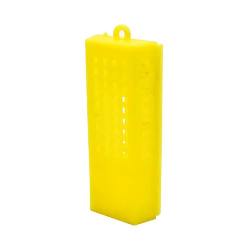GoodLand Bee Supply GLQCAGE-Y Queen Bee Cage Yellow Plastic - 3" x 1-1/2" x 1/2"