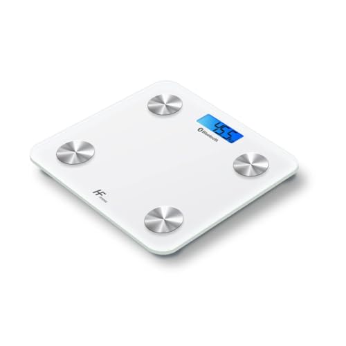 HomeFashion HFitness Báscula de Baño Digital 19 Indicadores de Composición Corporal, 28×28 cm Blanca Báscula Inteligente con App, Análisis de Grasa y Masa Muscular, Peso e IMC para Fitness - imagen 5
