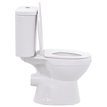 WYIPENGF Hardware, Sanitär, Sanitärarmaturen, Toiletten, Stand-WC mit Spülkasten und Soft-Close-Sitz, Keramik, Weiß, Bidets, Toiletten – Bild 4