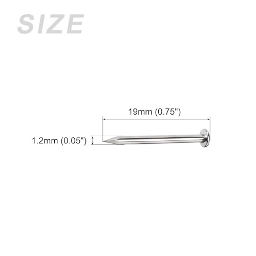 Clavos pequeños de acero al carbono 1.2x19mm, pack de 1000 piezas miniatura 2
