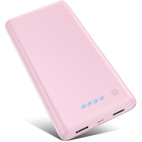 Portable Charger Power Bank 25,800mAh,Ultra-High Capacity Fast Phone Charging with Intelligent Smart IC,2 USB Port External Cell Phone Battery Pack Compatible with iPhone 17 16 15,Samsung,Android-Pink