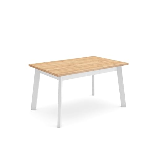Skraut Home - Tavolo da Pranzo, Cucina, Sala da pranzo, 140x90x76 cm, Per 6 persone, Tavolo Cucina, Stile moderno, Grigio Cemento e Nero