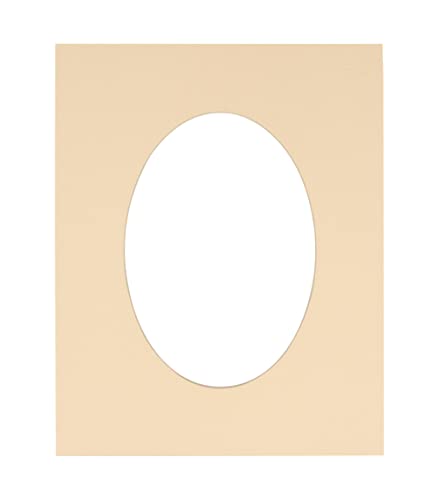 CountryArtHouse Beige Acid Free 17x21 Oval Picture Frame Mat with White Core Bevel Cut for 14x18 Pictures - Fits 17x21 Frame - Pack of 1 Matboard