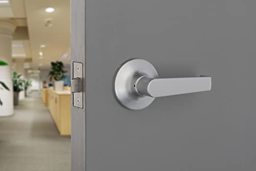 Image of BRINKS Commercial - 4-Pack Light Duty Passage Door Lever, Satin Chrome Finish - Meets ANSI Grade 2 Standards and is ADA Compliant