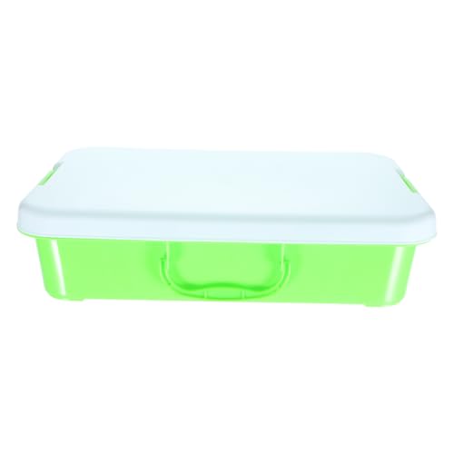 KONTONTY Caja De Arena Portátil con Tapa Caja Plástico Pequeña con Asa para Exteriores para Juguetes Divertidos y Almacenamiento De Arena