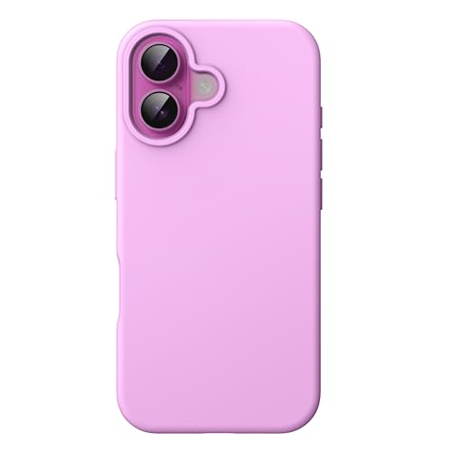 JETech Liquid Silicone Case for iPhone 16 6.1-Inch, Silky Soft Touch Full-Body Protective Phone Case, Anti-Scratch Shockproof Cover with Microfiber Lining (Pink)