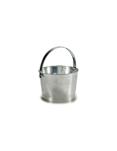 Cubo Zinc Redondo 26x25x16,5cm con Asa Ancha