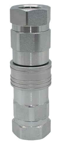 Image of LSQ-TNV 1 /2''NPT Carbon Steel High Flow Hydraulic Quick Connect Couplings Hydraulic Couplers Replace VHC8-8F /VHN8-8F Zinc-Plated Steel H-Shape