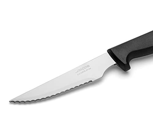 Miniatura 4 de Arcos Cuchillo Mesa Cuchillo Chuletero Cuchillo Carne Cuchillo De Mesa Pack 12 Unidades Hoja De Acero Inoxidable115 Mm, Mango De Polipropileno Color Negro