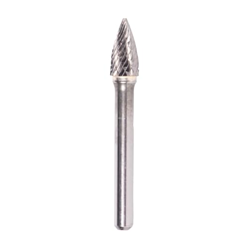 Image of Drill America SG-15 Carbide Burr /Rotary File Tree Pointed-End Double Cut for Die Grinder 3 /4 inch Dia. x 1-1 /2 inch Cut Length with 1 /4 inch Shank and 3-1 /4 inch Overall Length, DUL Series