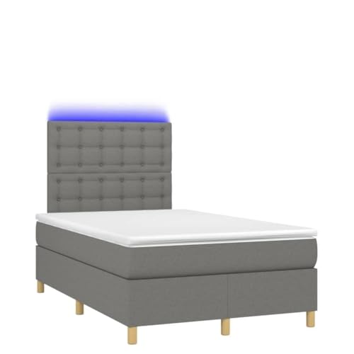 Décoshop26 TDL0208398 - Marco de cama LED con somier de 120 x 200 cm, tejido gris oscuro