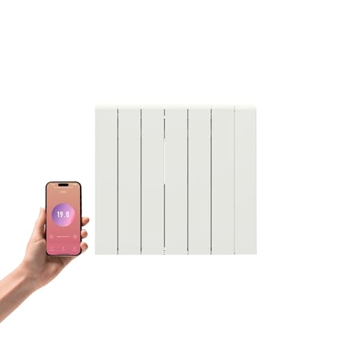 Radiateur électrique aluminium inertie sèche céramique connecté WIFI 1500W Thermostat Programmable Blanc Cosyup Ulya Garantie 3 ans