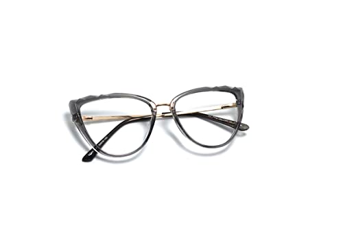 Óculos Armação Feminino Gatinho Com Lentes Sem Grau Ab-1011 Cor: Cinza-Escuro