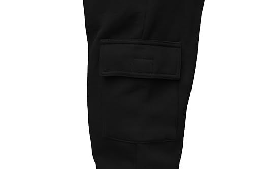 FNT Workwear Mens Cargo Combat Work Tracksuit Jogging Bottoms with Multiple Pockets Fleece Pants (UK, Waist, M, FNT004 Black) - Image 3