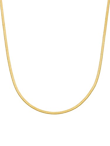 ICRUSH Sleek Kette Kette Damen Gold aus Edelstahl Moderne Kette Verstellbare Halskette Damen Glänzende Schlangenkette Geeignet für Valentinstag Muttertag Weihnachten Geburtstag 40-45 cm Cover