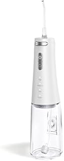 Zao's Selection Cordless Water Flosser, 300ml Water Picks for Teeth Cleaning, 20-115 PSI Portable Teeth Cleaner with 4 Modes 7 Tips, IPX7 Power Dental Oral Irrigator for Braces, White
