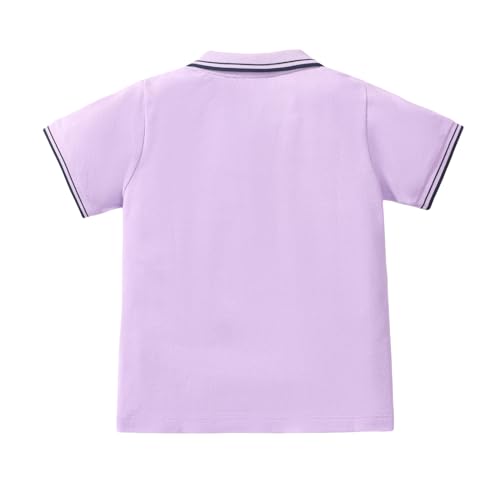 Kids' Short Sleeve Polo Shirt, 100% Cotton Knit Polo T-Shirt for Boy Girl Toddler Baby2