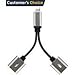Lightning Adapter Headphone Adaptor Dongle 2 in 1 Splitter Double lightning Converter for iPhone 7/7Plus iPhone 8/8Plus X Charger+Audio+Volume control+Call Support 10.3 or later-Black