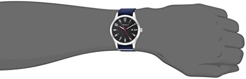 Caravelle by Bulova Traditional Quartz Mens Watch, Stainless Steel with Blue Nylon Strap, Silver-Tone (Model: 43B160)
