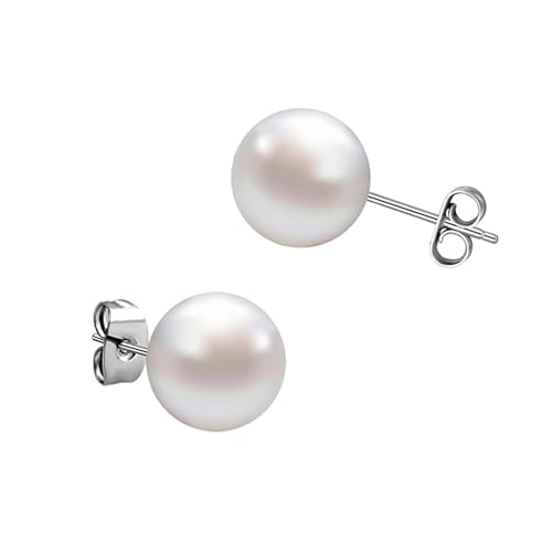 Boucle d'oreille Perle de Culture,Naturelles d'Eau Boucles pour Raffinés Idée Femme Cadeau Anniversaire ou Noël,Argent 925 Anti-allergique,Lot de Perle...