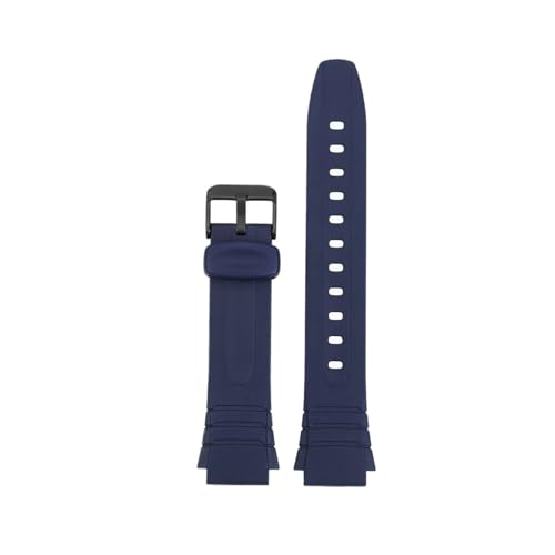 Gender : Men Compatible With Casio F-200W MRW-200H W-800 Watch Strap With Men\'s Silicone18mm(Blue - black)