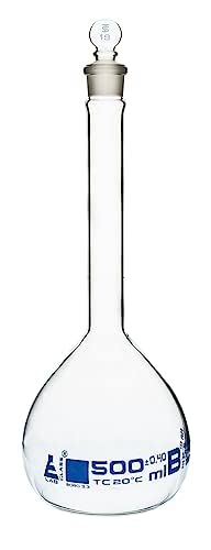 VLASHA Volumetric Flask made of Borosilicate Glass with Polypropylene Stoppper perfect for any Schools, Colleges, Hospitals & Laboratories (Pack of 1) 500 ml (B0BXHGB18F) Amazon Price History, Amazon Price Tracker