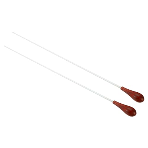 PATIKIL 38cm/15Inch Music Conductor Baton,2Pcs Orchestra Baton Wood Handle for Singing Leader Music Director Dark Red