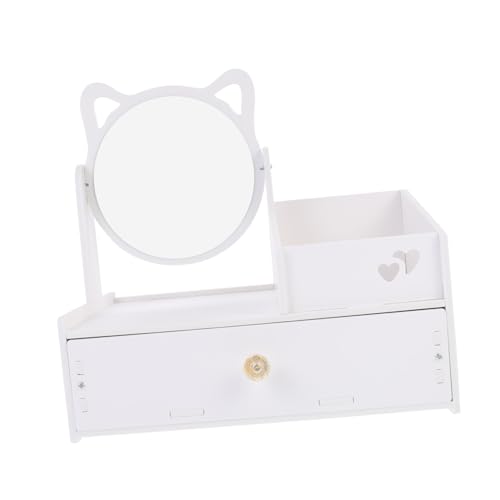 BCOATH 多機能引き出し式化粧品収納ボックス メイクミラー付き 卓上ドレッサー整理ケース ジュエリー文具対応 シンプル スリッシュデザイ