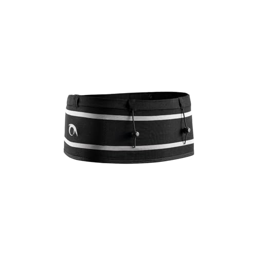 LURBEL Loop EVO III, cinturón portadorsales, cinturón de Trail, cinturón portabastones, Ajuste óptimo. Unisex. (Gris Hielo/Negro - L)
