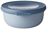 Mepal Multi Bowl Cirqula Rectangular Food Storage Container with Lid - Suitable as Airtight Storage Box for the Fridge & Freezer, Microwave Container & Servable Dish 350 ml Nordic Blue
