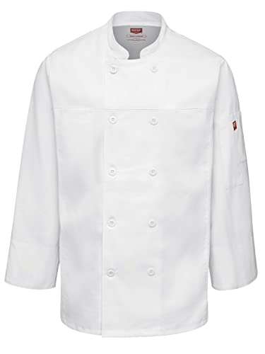 Red Kap mens Deluxe Airflow Coat Chef s Jacket, White, Medium US