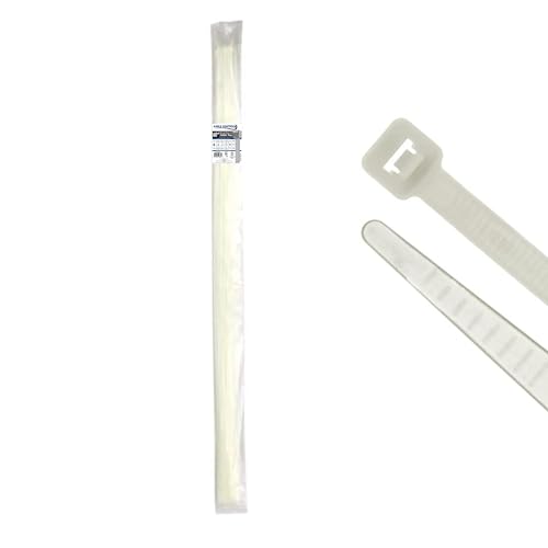 Kable Kontrol Heavy Duty Cable Zip Ties 50 Pcs 60 Inch, Natural White, 175 Lbs Tensile Strength, Self-locking Nylon Clear Plastic Wire Ties wraps for Indoor or Outdoor Use