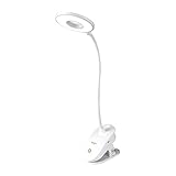 iplusmile Ladung der Augenschutzdeskte Lampe berühren tragbar USB blinken Schreibtischlampe für die Augenpflege LED-Schreibtischlampe mit Klemme Schreibtisch-LED-Lampe Weiß