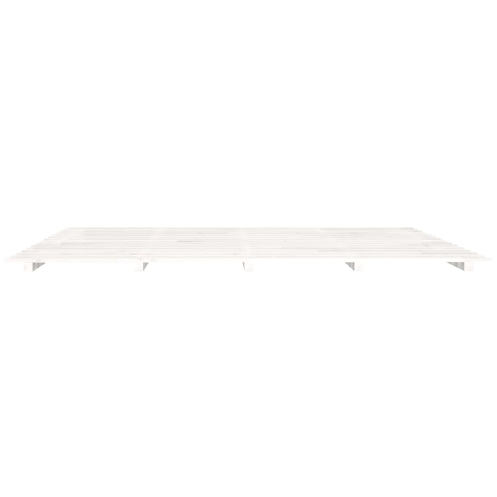 Letto tipo Montessori,Struttura letto ad altezza 5 cm per bambini e anziani,Giroletto Bianco 200 x 200 cm in Legno Massello di Pino Utilizzabile per Camera degli ospiti Appartamenti Albergo
