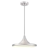 Westinghouse Lighting 63625 Apparecchio di illuminazione a sospensione LED dimmerabile da interno a luce singola, finitura in nichel spazzolato