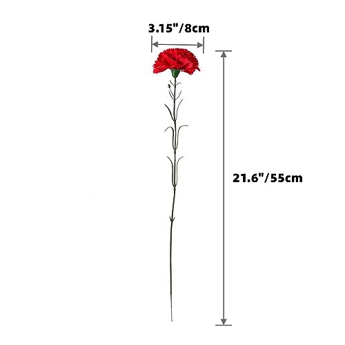 XZJMY Silk Carnation Flower,Artificial Flowers,10Pcs Silk Flower with 55cm Long Stem Fake Flower Arrangements Wedding Decoration Table Centerpieces - Image 2