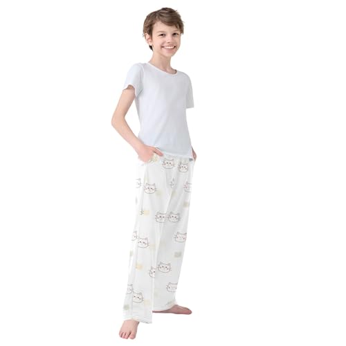 Boys' Pants Cats Cute Long Bottoms Jogger Pants Elastic Waist Trousers with Pockets S-XL4
