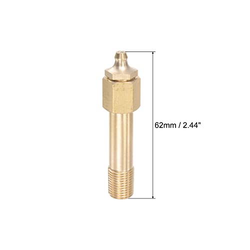 Image of uxcell Brass Straight Grease Fitting Assortment G1 /4 Thread 62mm Length Hydraulic Grease Fitting Accessories